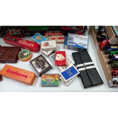 80 - A large lot of vintage playing cards & games include cribbage & dominoes etc.