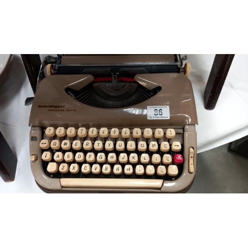 86 - A vintage Scheidegger Princess-Matic typewriter