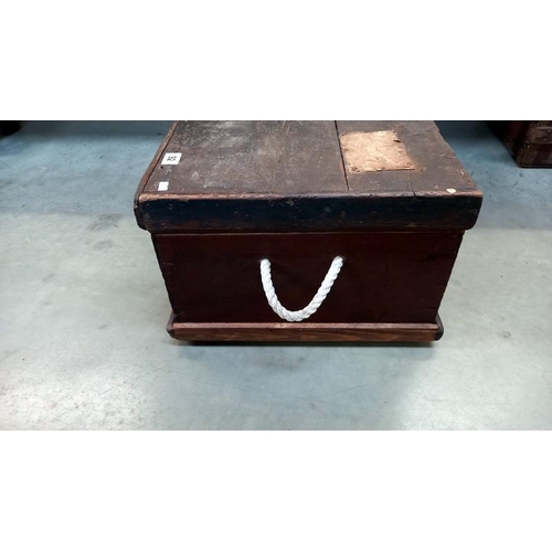 92 - A Victorian pine tool trunk. COLLECT ONLY