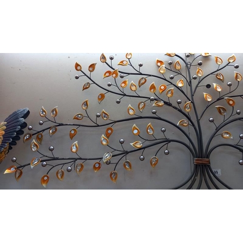 99 - A large metal Tree of Life garden wall haning, 66cm x 150cm. COLLECT ONLY