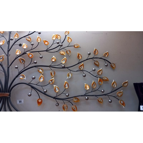 99 - A large metal Tree of Life garden wall haning, 66cm x 150cm. COLLECT ONLY