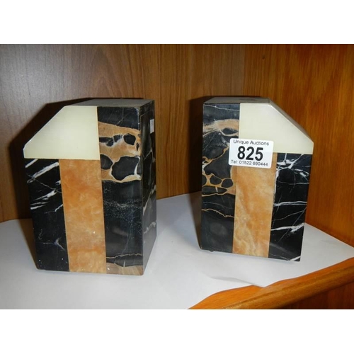 825 - A pair of French slate/marble bookends.