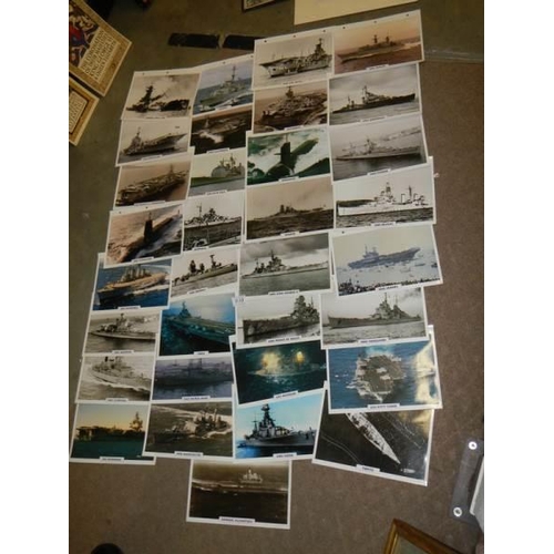 831 - Approximately 30 old images of battleships.