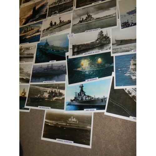 831 - Approximately 30 old images of battleships.