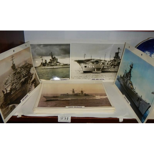 831 - Approximately 30 old images of battleships.