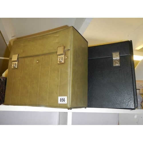 856 - Two LP record cases.