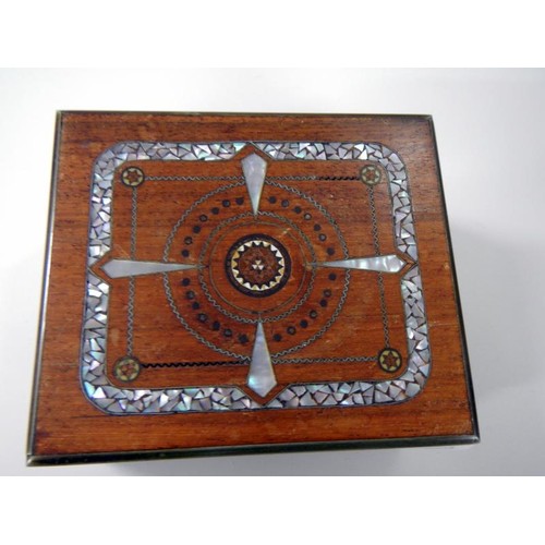 997 - An inlaid music box with Mother of Pearl inlay