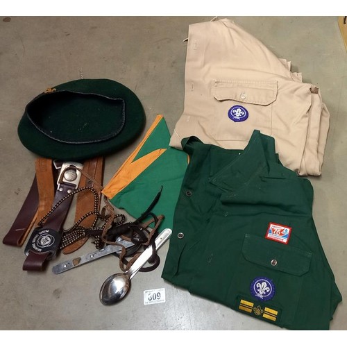 809 - A scout and venture scout uniform,.