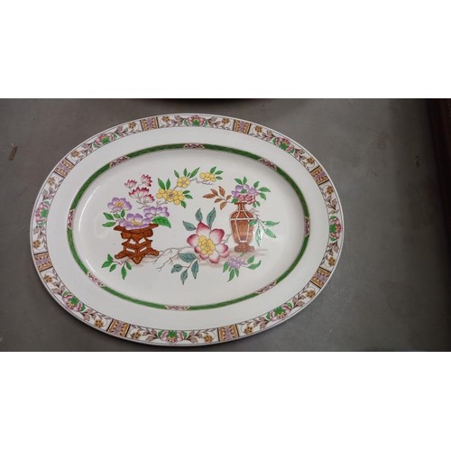 710 - Three large meat platters and two small glass plates. COLLECT ONLY.