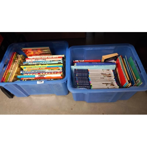 136 - 2 boxes of children's annuals and books including Tarzan, Stingray, Eagle etc COLLECT ONLY