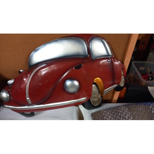 155 - 2 VW Beetle metal wall art hangings COLLECT ONLY