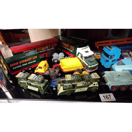 167 - A good selection of unboxed diecast commercial vehicles including Corgi hevy haulage, Oxford diecast... 