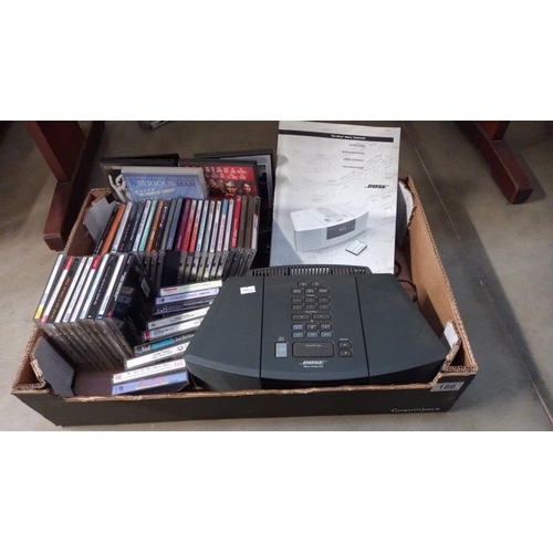 186 - A Bose wave radio/cd with remote (remote in office) and quantity of cd's, cassettes etc