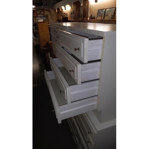 213 - A pair of STAG white bedroom chest of drawers, 82cm x 42cm x 97cm high and a pair of STAG white 4 dr... 