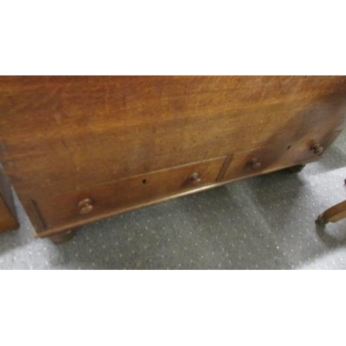 1564 - A large oak chest with two drawers, COLLECT ONLY.