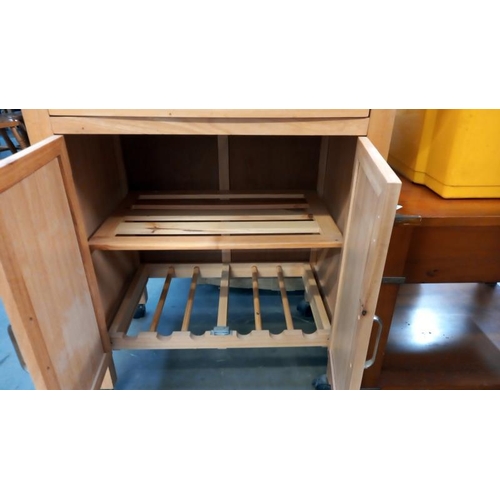 355 - A light wood kitchen cupboard work station, COLLECT ONLY