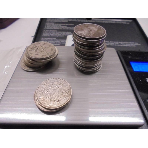 2035 - Approximately 88 grams of silver sixpences - Victoria, George V and George VI.