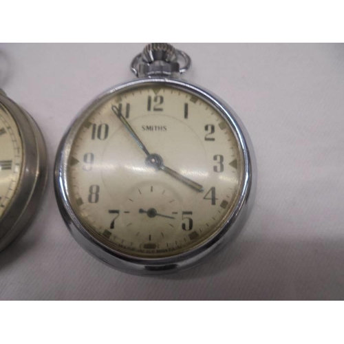 2070 - A Victorian silver fob watch and three vintage pocket watches.