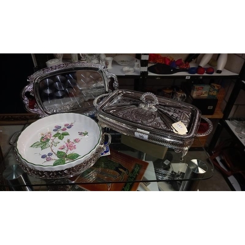 30 - A Sliver Plated Queen Anne Tureen etc