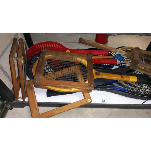 42 - A Quantity of Tennis, Badminton and Squash Rackets