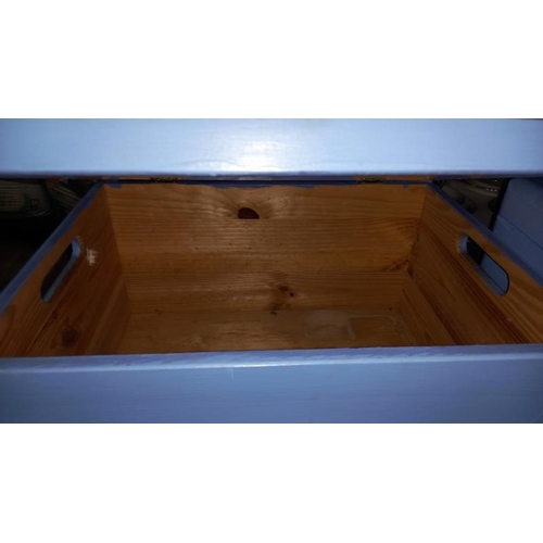 57 - 2 Painted Wooden Storage Boxes with Lids