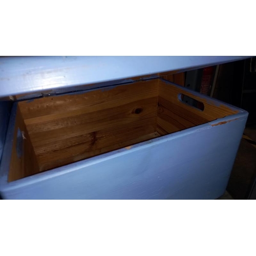 57 - 2 Painted Wooden Storage Boxes with Lids