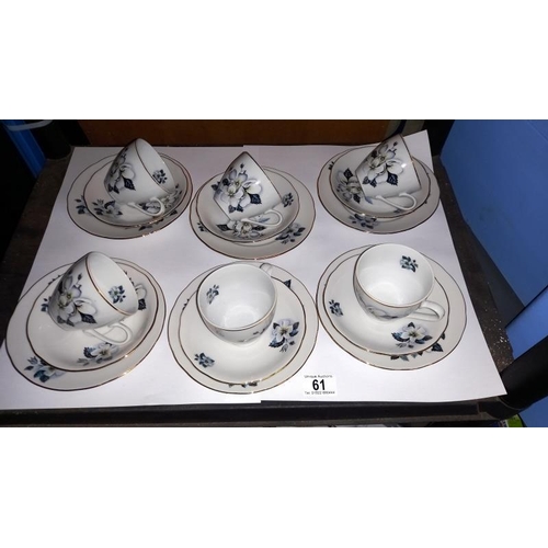 61 - An 18 piece Bohemian Czechoslovakian China tea set