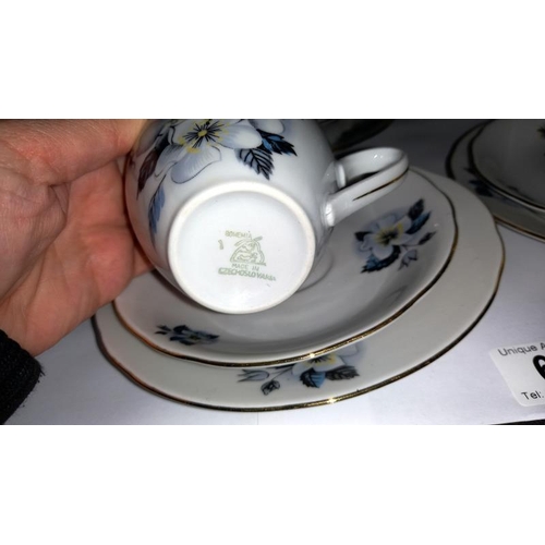 61 - An 18 piece Bohemian Czechoslovakian China tea set