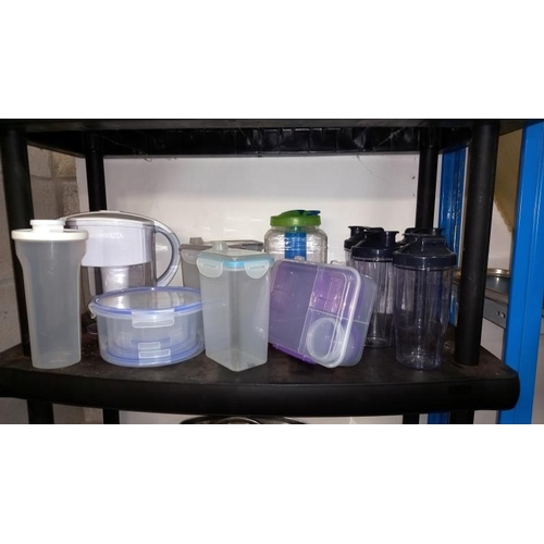 66 - A Large quantity of Kitchen Storage Containers (2 shelves)