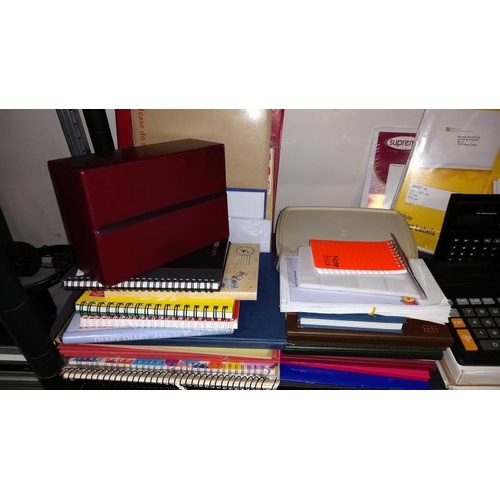 85 - 2 Shelves of Office Items Including Many New Note books etc