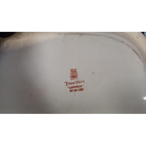 112 - A Large Adams Titian ware Lakewood meat plate