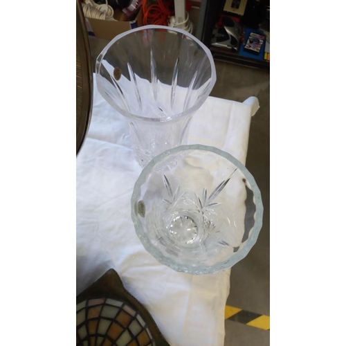 159 - 2 cut glass vases