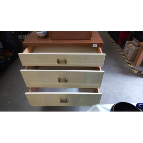 183 - A vintage Melamine Bedroom chest of drawers and bedside drawers