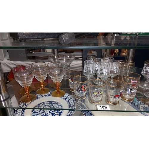 189 - A selection of Sets of vintage glasses