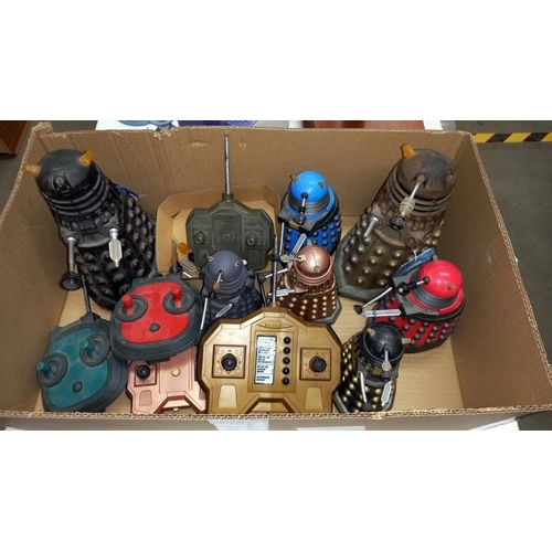 219 - 5 x Radio control Doctor Who Dalek (untested) and 2 Dalek bubble bath containers sealed with loose p... 