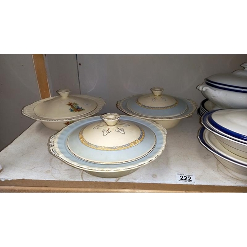 222 - A quantity of Royal Doulton tumbling leaves tureens and others