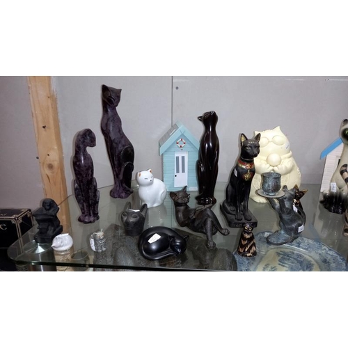 227 - A good selection of cat ornaments