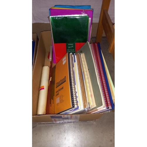 235 - 2 boxes of artist pads, Calligraphically sets etc