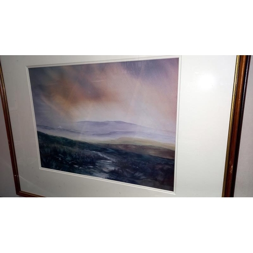 258 - 2 large framed prints of moorland