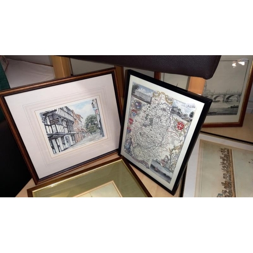 303 - A good varied selection of framed engraving prints - Collection only