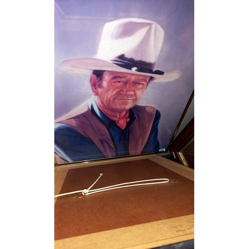 316 - A quantity of John Wayne related items including LE of 95 John Wayne knife a/f, bugle, plaque, frame... 