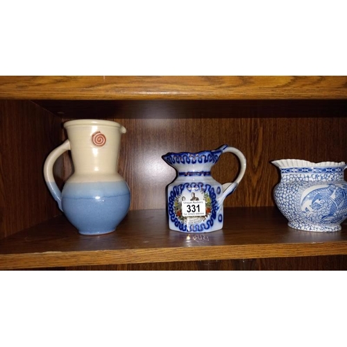 331 - A early 20th Century Princess Royal Prince of Prussia jug and Adams Blue & White Jug, Imari pattern ... 