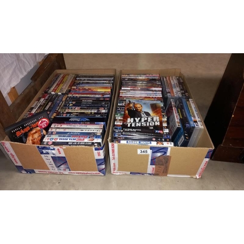 345 - 2 boxes of DVDs - Collection only