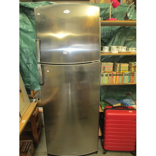 652 - A Whirlpool stainless steel fridge freezer