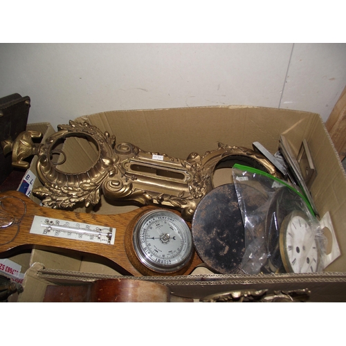 1170 - A large quantity of clock cases, movements and barometers (for spares or repairs), COLLECT ONLY