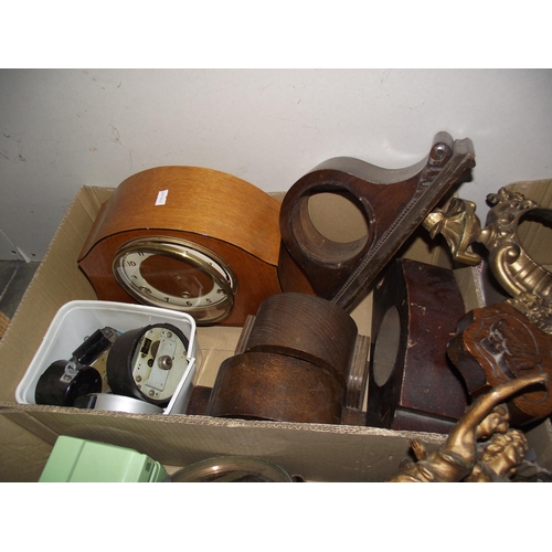 1170 - A large quantity of clock cases, movements and barometers (for spares or repairs), COLLECT ONLY