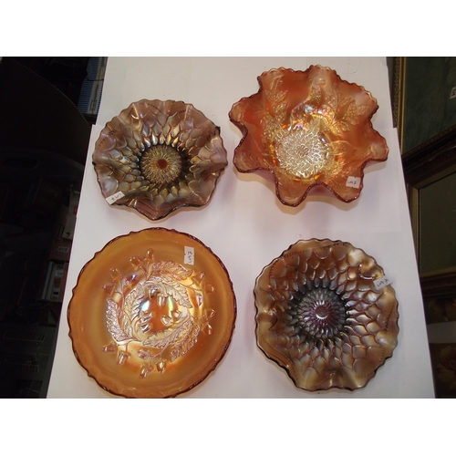 1177 - 7 pieces of carnival glass