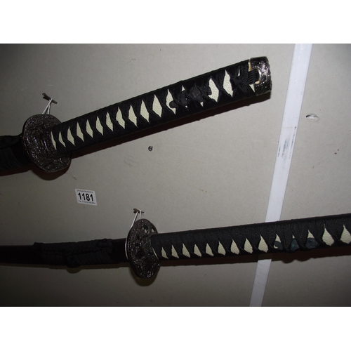 1181 - 2 decorative ornamental Japanese style swords COLLECT ONLY