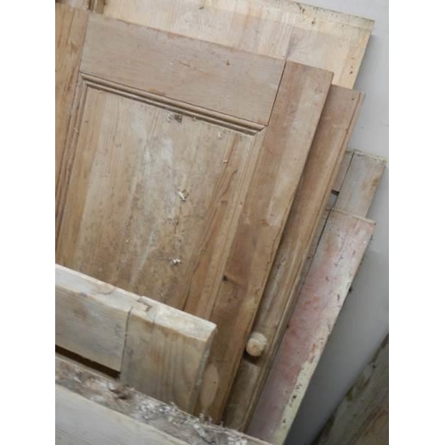 Twelve antique pine cupboard doors. COLLECT ONLY.