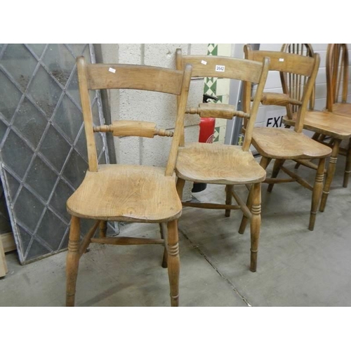 2642 - Three old kitchen chairs. COLLECT ONLY.